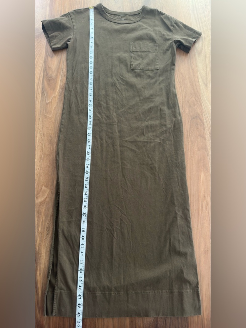 Everlane Organic Weekend Maxi Dress Olive Green Small Like New - Picture 9 of 9